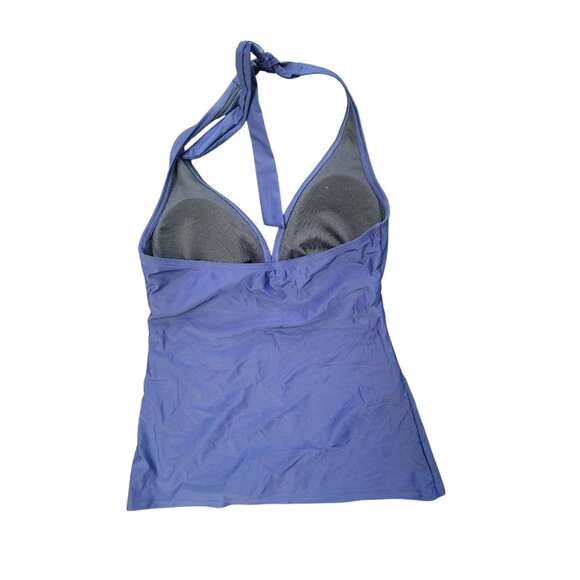 Two-Piece Halter Tankini Set In Blue Nylon & Spandex Blend - Picture 3 of 8